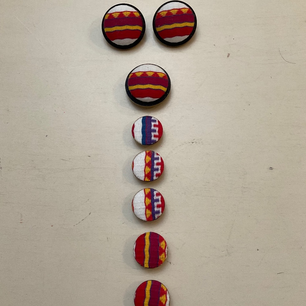 Vintage earrings and matching button covers